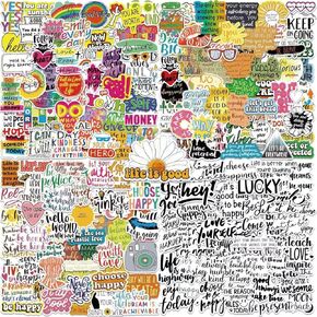 200pcs Quote Stickers Inspirational Positive Motivational Sticker for Adult Teen Kid Vinyl Affirmation Sticker for Water Bottle Journaling Hydroflask Laptop Decal Phone Skateboard Reward Stickers Pack