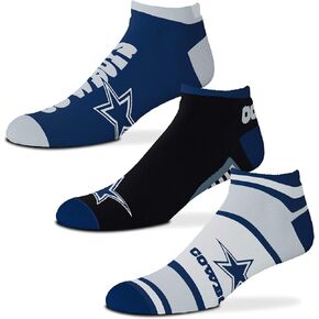 For Bare Feet - NFL Show Me The Money! - No Show Ankle Socks - 3 Pack