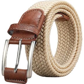 Stretch Belt for Men 1.38" Mens Gift Canvas Elastic Fabric Woven Braided Web Belts for Golf Casual Pants Shirts Jeans