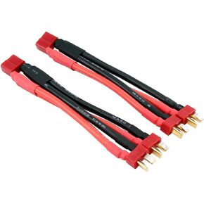 BDHI 2pcs T-Plug Parallel Y- Harness 12awg 2 Male 1 Female for Lipo RC Battery ESC(B100-2)