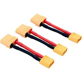 3pcs Male XT60 to Female XT90 Connector Converter Adapter with 12awg 1.96inch Wire(Pack of 3)