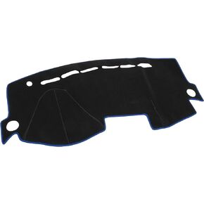 Dash Cover - Car Center Console Non-Slip Dash Board Mat - for Kia Morning 2008-2010 - Polyester Black Blue - 1Pc