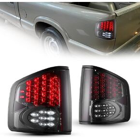 Nixon Offroad LED Tail Lights Fit For 1994-2004 Chevrolet S10 / GMC Snoma Taillight Assembly For 1996-2000 Isuzu Hombre Black Housing Smoked Lens Tail Lamps (Driver & Passenger)