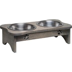 Loving Pets Black Label Modern Raised Diner, Wood, 1 Pint