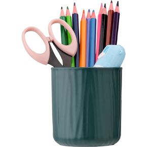 WHJY White Pen Holder for Desk Cute Pencil Cup, Small Ceramic Boho Pencil Holder Aesthetic, Modern Pen Holder Makeup Brush Holder Cup