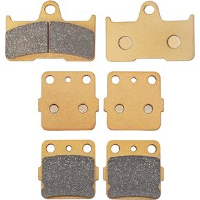 Semi-Metallic-Pro Front & Rear Brake Pads for Yamaha Grizzly 660 YFM660 2002-2008, OEM# 4WV-W0045-00-00 5KM-W0046-01-00