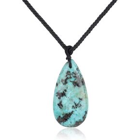 COAI Adjustable Nylon Cord African Turquoise Stone Necklace