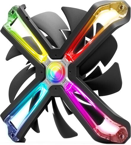 Zalman ZM-SF120 ARGB مروحة حافظة مقاس 120 مم، مروحة تبريد لحقيبة الكمبيوتر الشخصي للألعاب، دافعة مزدوجة الشفرات، حامل فريد على شكل X in Kuwait