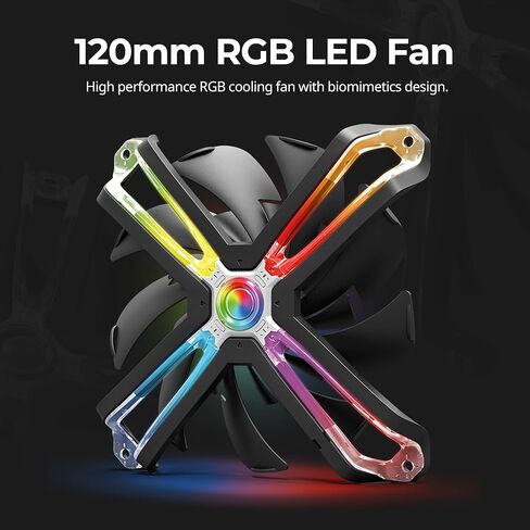 Zalman ZM-SF120 ARGB مروحة حافظة مقاس 120 مم، مروحة تبريد لحقيبة الكمبيوتر الشخصي للألعاب، دافعة مزدوجة الشفرات، حامل فريد على شكل X in Kuwait