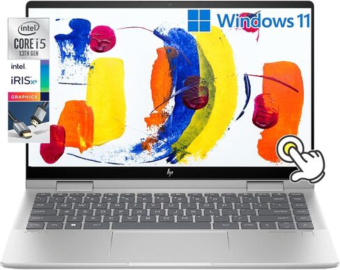 HP Envy 2-in-1 14" Full HD Touchscreen Laptop, Intel Core 7 150U, Wi-Fi 6E, Bluetooth 5.3, Fingerprint Reader, Backlit KB, Natural Silver Win11 W/HDMI in Saudi Arabia