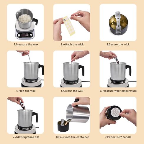 مجموعة صنع شموع الصويا من كاساكولينا، تتضمن لوازم صنع الشموع DIY شمع الصويا، ووعاء الذوبان، والروائح، والأصباغ، والفتائل، وملصق الفتائل، وعلب الشموع والمزيد، ومجموعات صنع الشموع للفنون والحرف اليدوية للبالغين المبتدئين in Kuwait