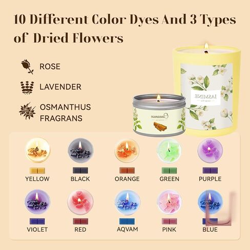 مجموعة صنع شموع الصويا من كاساكولينا، تتضمن لوازم صنع الشموع DIY شمع الصويا، ووعاء الذوبان، والروائح، والأصباغ، والفتائل، وملصق الفتائل، وعلب الشموع والمزيد، ومجموعات صنع الشموع للفنون والحرف اليدوية للبالغين المبتدئين in Kuwait