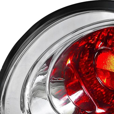 Spec-D Tuning Euro Chrome Housing Clear Lens Tail Lights Compatible with 1998-2005 VW Beetle, Left + Right Pair Assembly in Kuwait