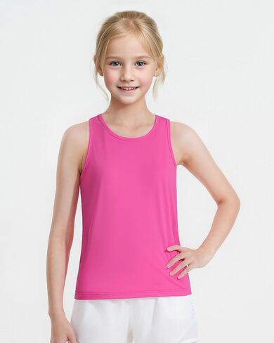Auranso Girls Athletic Tank Tops 3 Pack UPF 50+ Racerback Sleeveless Quick Dry Sports Dance Workout Tops in Saudi Arabia
