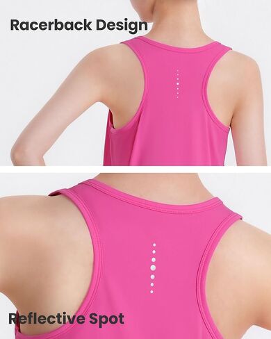 Auranso Girls Athletic Tank Tops 3 Pack UPF 50+ Racerback Sleeveless Quick Dry Sports Dance Workout Tops in Saudi Arabia
