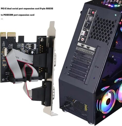 Create idea Port Card PCI Express Serial Card PCI Express Serial Extension Adapter PCI-E to RS232 Serial Expansion Card Compatible with Windows XP/Vista/7/8 in Saudi Arabia