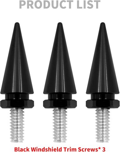 HDBUBALUS Motorcycle Fairing Bolts Windshield Trim Screw Bolt Windshield Spike Bolts Fit for Harley Touring 1996-2013 Black in Saudi Arabia