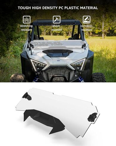 Half Windshield, A & UTV PRO Poly Front Windshield Clear Hard Coated Compatible with 2020-2024 Polaris RZR PRO XP ,2022-2024 RZR Turbo R, Repalce OEM #2884966, 2 Seater in Saudi Arabia