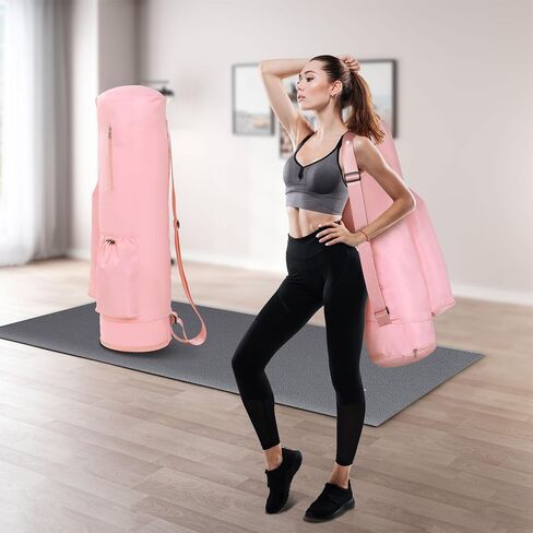 HOMBYS Yoga Mat Bag for Yoga Block, Full Zip Exercise Yoga Mat Carrier Bag Fits All Your Stuff with Adjustable Strap and Water Bottle Pocket, Multi-Functional Waterproof Storage Bag in Saudi Arabia