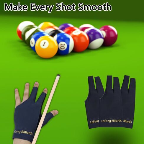 LeFeng Billiard Gloves Professional Pool Snooker 3 Open Fingers Gloves Fit Left Hand for Men Women in Saudi Arabia