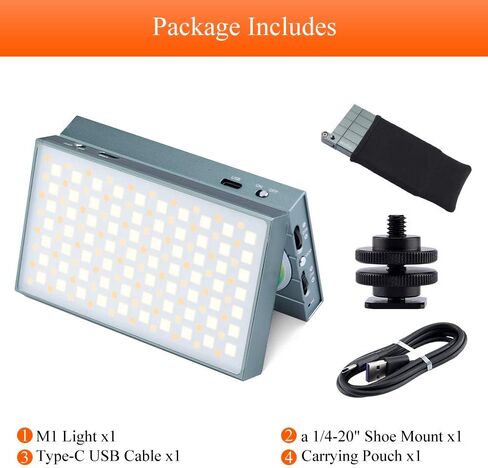 GODOX M1 RGB فيديو ضوء حجم الجيب على الكاميرا بطارية قابلة للشحن ضوء إبداعي 2500-8500K درجة حرارة اللون 0-360 لون كامل لسوني كانون نيكون فوجي DSLR كاميرا فيديو صورة in Saudi Arabia
