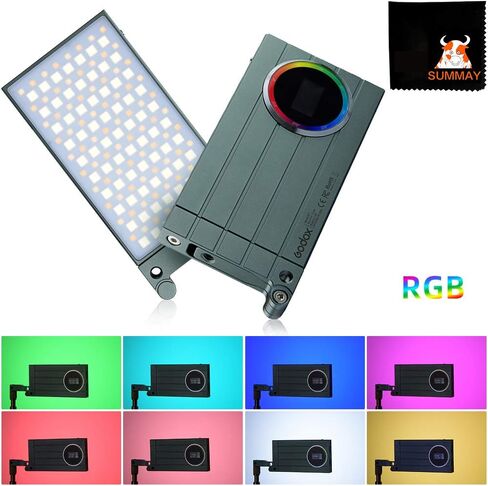GODOX M1 RGB فيديو ضوء حجم الجيب على الكاميرا بطارية قابلة للشحن ضوء إبداعي 2500-8500K درجة حرارة اللون 0-360 لون كامل لسوني كانون نيكون فوجي DSLR كاميرا فيديو صورة in Saudi Arabia