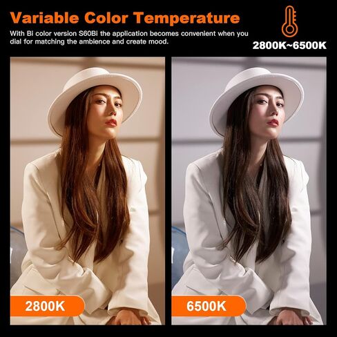 Godox S60Bi-K3 230W مجموعة أضواء LED مركزة، درجة حرارة ثنائية اللون 2800-6500K، CRI≈96، TLCI≈97،11 تأثيرات ضوئية FX لإضاءة الفيديو، تصوير الحياة الساكنة، الصورة، تصوير حفل الزفاف in Saudi Arabia