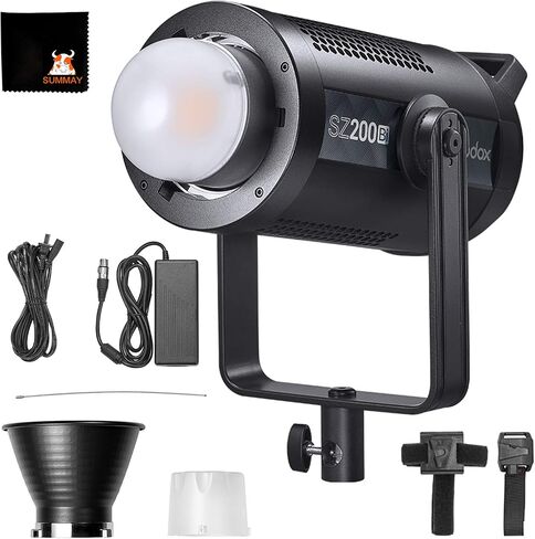 GODOX SZ200BI ضوء فيديو LED ثنائي اللون زوومابلي 2800K-6500K 0%-100% سطوع قابل للتعديل وضع صامت 22 تأثير Fx بوينز جبل ضوء مستمر لبث الزفاف صور الأطفال التصوير الفوتوغرافي in Saudi Arabia