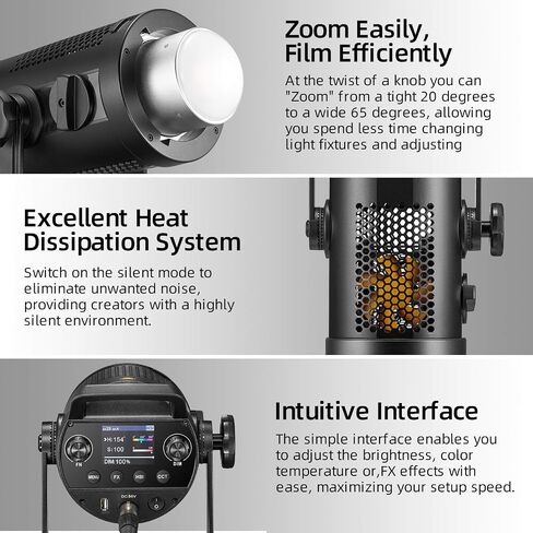 GODOX SZ200BI ضوء فيديو LED ثنائي اللون زوومابلي 2800K-6500K 0%-100% سطوع قابل للتعديل وضع صامت 22 تأثير Fx بوينز جبل ضوء مستمر لبث الزفاف صور الأطفال التصوير الفوتوغرافي in Saudi Arabia