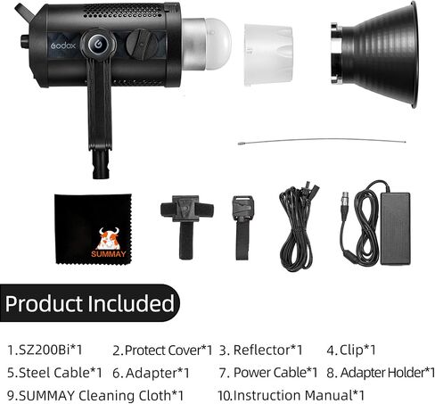 GODOX SZ200BI ضوء فيديو LED ثنائي اللون زوومابلي 2800K-6500K 0%-100% سطوع قابل للتعديل وضع صامت 22 تأثير Fx بوينز جبل ضوء مستمر لبث الزفاف صور الأطفال التصوير الفوتوغرافي in Saudi Arabia