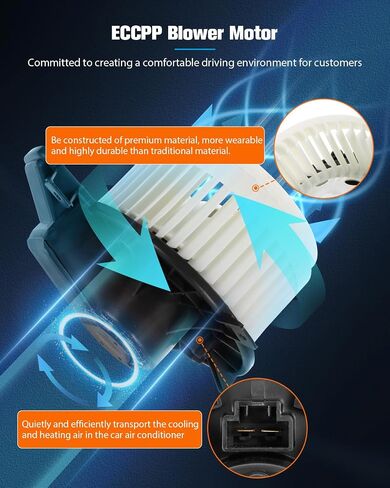 ECCPP HVAC Plastic Heater Blower Motor w/Fan Cage for 2008-2018 for Chrysler 300/2008-2018 for Dodge Challenger /2008-2018 for Dodge Charger /2008 for Dodge Magnum in Saudi Arabia