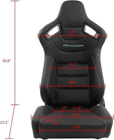 FREEMOTOR802 Universal Racing Seats, Reclinable Sport Seats with Dual Lock Sliders Adjustable, 1 PC (Driver Side), PU + Carbon Fiber Fabric, Gray in Kuwait