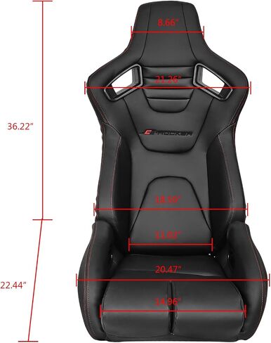 IKON MOTORSPORTS, Universal Bucket Racing Seat Left Driver Side with Dual Slider, Black PU Leather Reclinable in Kuwait