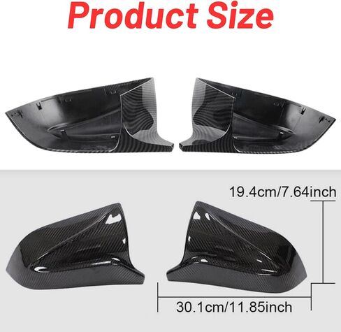 Car Side Mirror Caps for 2018-2024 Tesla Model 3 Accessories Passenger Driver Side View Exterior Mirror Covers Replacement Automotive Body Tuning Parts & Trim, Glossy Black - 1 Pair (Left-Right ) in Kuwait
