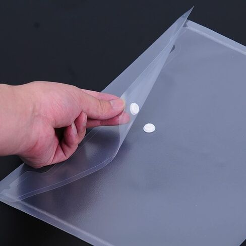 Poly Envelope 12 Pcs Document Envelopes with Snap Button Quality Clear Document Folder for A4 Size (red) in Saudi Arabia