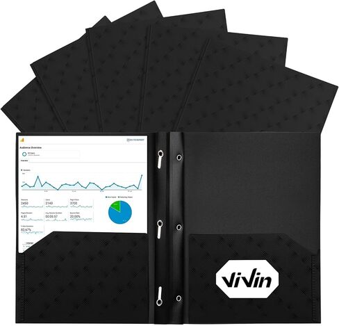 ViVin Plastic Folders with Pockets and Prongs,6 Pack,Heavy Duty 2-Pocket File Folder with 3 Fasteners,Fits Letter Size Paper,for School Home and Office(Bright Red) in Saudi Arabia
