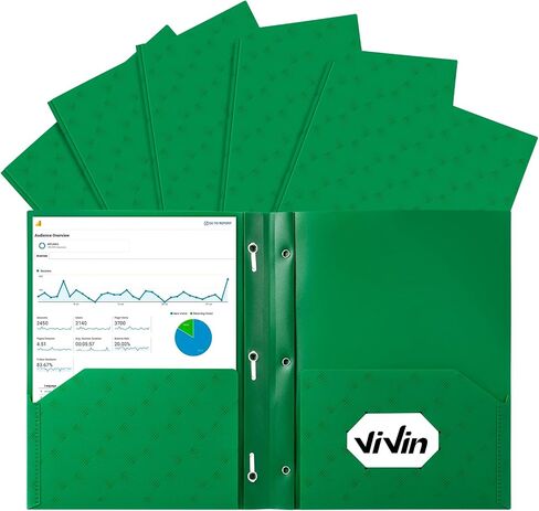 ViVin Plastic Folders with Pockets and Prongs,6 Pack,Heavy Duty 2-Pocket File Folder with 3 Fasteners,Fits Letter Size Paper,for School Home and Office(Bright Red) in Saudi Arabia