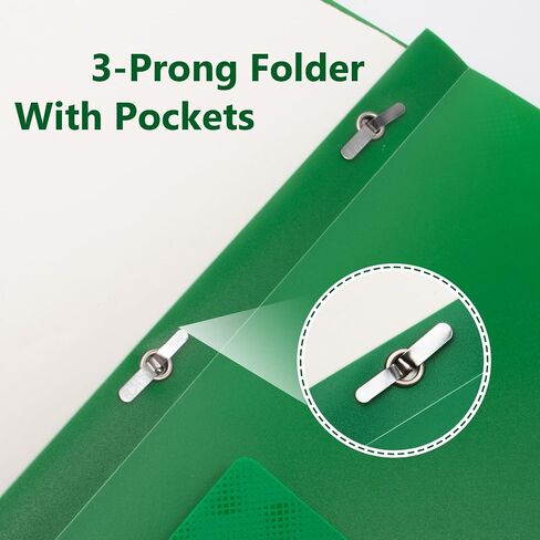 ViVin Plastic Folders with Pockets and Prongs,6 Pack,Heavy Duty 2-Pocket File Folder with 3 Fasteners,Fits Letter Size Paper,for School Home and Office(Bright Red) in Saudi Arabia