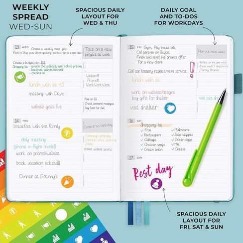 Clever Fox Advanced Weekly Planner – Undated Weekly & Monthly Life Goal Planner for Daily Productivity, Time Management and Hit Your Goals – Day Organizer Journal – Hardcover A5, Mystic Blue in Saudi Arabia