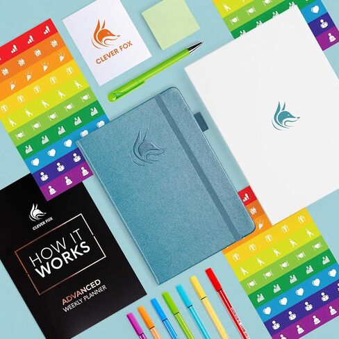 Clever Fox Advanced Weekly Planner – Undated Weekly & Monthly Life Goal Planner for Daily Productivity, Time Management and Hit Your Goals – Day Organizer Journal – Hardcover A5, Mystic Blue in Saudi Arabia