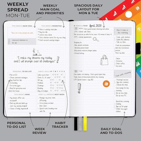 Clever Fox Advanced Weekly Planner – Undated Weekly & Monthly Life Goal Planner for Daily Productivity, Time Management and Hit Your Goals – Day Organizer Journal – Hardcover A5, Mystic Blue in Saudi Arabia