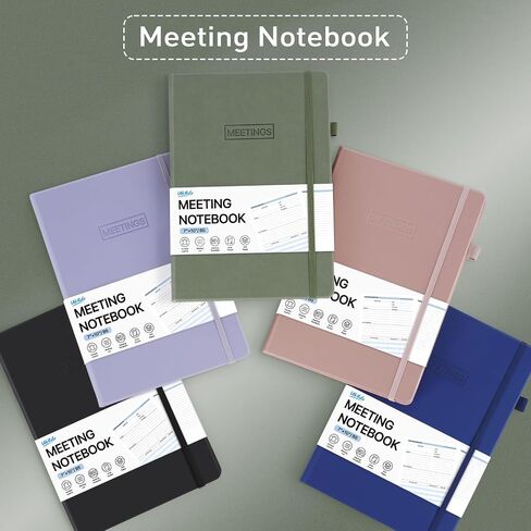 دفتر اجتماعات بغلاف مقوى من WEMATE، دفتر مخطط عمل B5 مع عناصر عمل، تدوين ملاحظات الاجتماع بسهولة والحفاظ على جداول الأعمال على المسار الصحيح، التقويم، صفحة الفهرس، جيب داخلي، 7 × 10 بوصة، أخضر زيتوني in Saudi Arabia