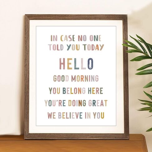 In Case No One Told You Today, Hello, Good Morning, Classroom Wall Decor, Teacher Sign, Classroom Print, Positive Inspirational, Classroom Positivity Quote, Unframed (WE BELIEVE IN YOU, 8X10 INCH) in Saudi Arabia