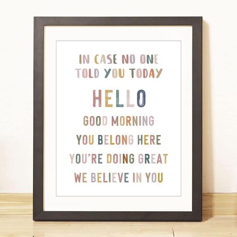 In Case No One Told You Today, Hello, Good Morning, Classroom Wall Decor, Teacher Sign, Classroom Print, Positive Inspirational, Classroom Positivity Quote, Unframed (WE BELIEVE IN YOU, 8X10 INCH) in Saudi Arabia