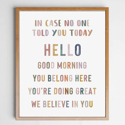In Case No One Told You Today, Hello, Good Morning, Classroom Wall Decor, Teacher Sign, Classroom Print, Positive Inspirational, Classroom Positivity Quote, Unframed (WE BELIEVE IN YOU, 8X10 INCH) in Saudi Arabia