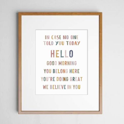 In Case No One Told You Today, Hello, Good Morning, Classroom Wall Decor, Teacher Sign, Classroom Print, Positive Inspirational, Classroom Positivity Quote, Unframed (WE BELIEVE IN YOU, 8X10 INCH) in Saudi Arabia