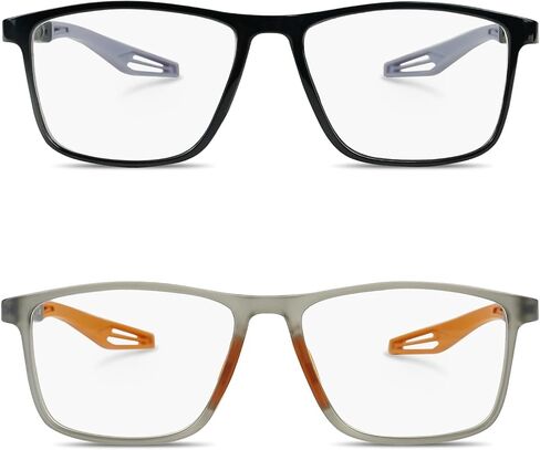 Reading Glasses Men 2 Pack Sports Style Comfortable Blue Light Blocking Flexible Lightweight Readers for Men in Saudi Arabia