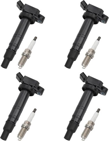 MAYASAF UF495 Ignition Coils 4 Pack + 4 Spark Plugs Kit Compatible for Toyota 2003-2010 4Runner/2007-2009 FJ Cruiser/2005-2017 Tacoma/2005-2011 Tundra in Saudi Arabia