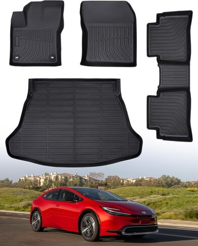DrCarNow® for Toyota Prius Floor Mats 2022 2021 2020 2019 2018 2017 2016 Trunk Mat(Not for Prius C&V, Cargo Mat NOT for Prime),All Weather Waterproof Floor Mats for Toyota Prius Accessories 2022-2016 in Kuwait