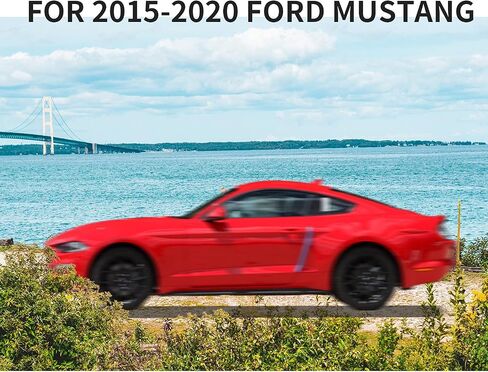غطاء مقبض ناقل الحركة الداخلي من ألياف الكربون من JeCar لسيارة Ford Mustang 2015-2019 (ألياف الكربون الحمراء) in Kuwait